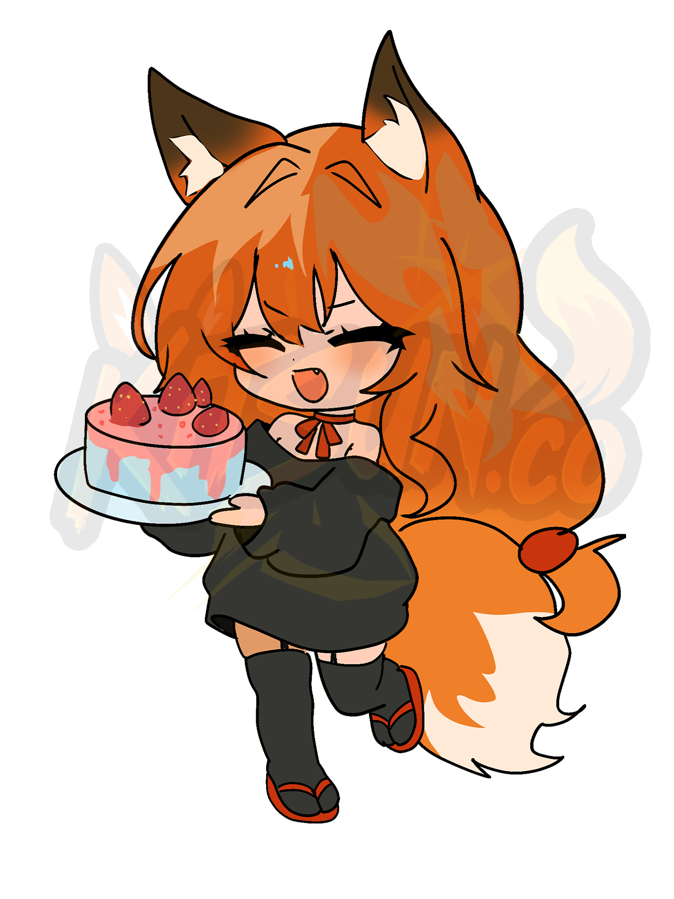 Hikari With Cake Chibi Sticker