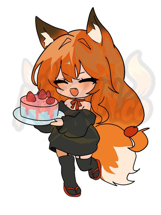 Hikari With Cake Chibi Sticker