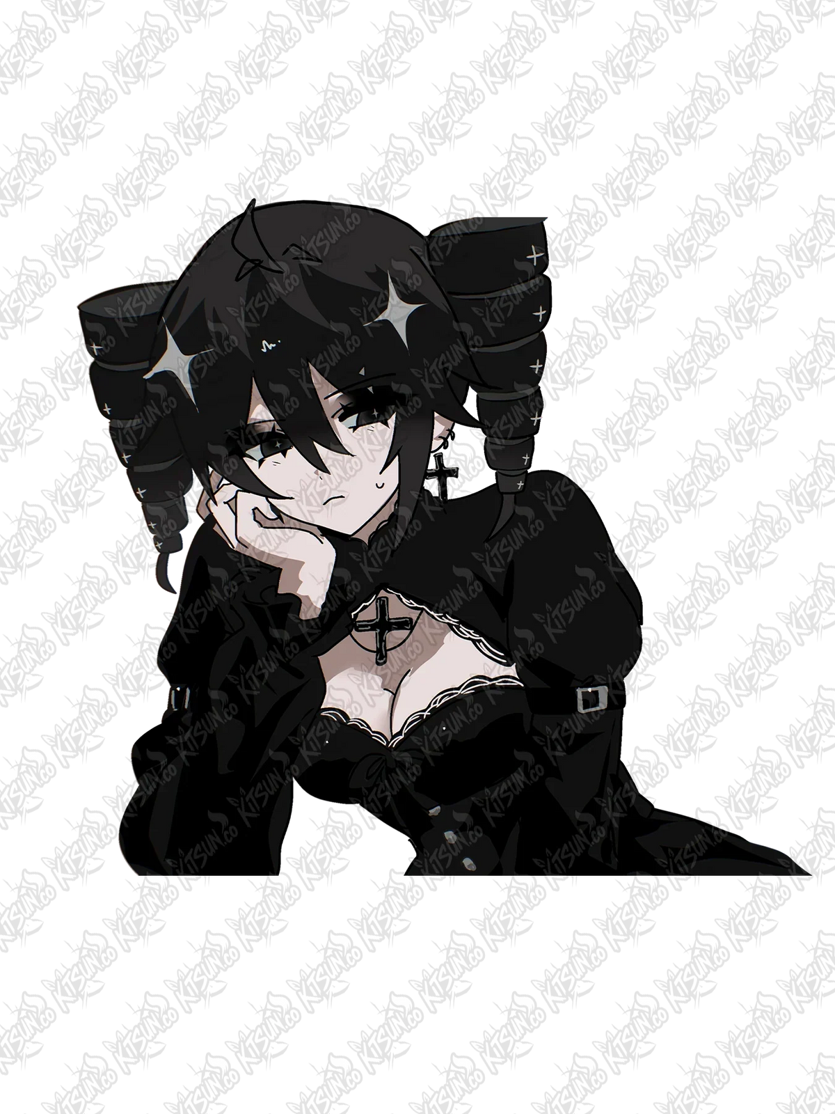Goth Kasane Teto Leaning Vinyl Sticker