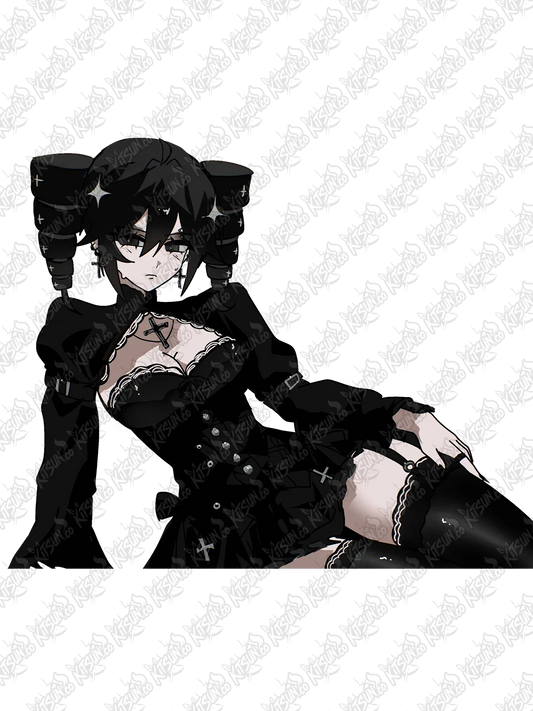 Goth Kasane Teto Laying Vinyl Sticker
